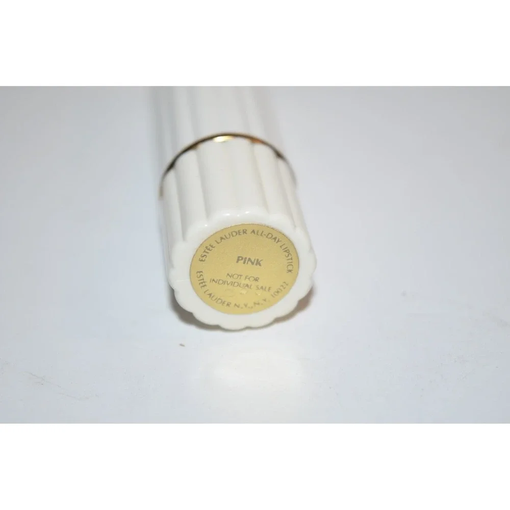 Vtg Estee Lauder All-Day‎ Lipstick Pink White Fluted Tube discontinued 2pcs